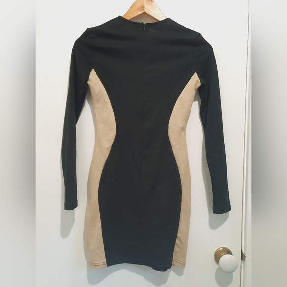 Lookbook Store size 6 beige/black bodycon illusion dress NWT - Picture 5 of 5